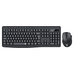 Kit Teclado e Mouse Office Redragon Membrana S/Fio USB 2.4GHz Full Size 4000DPI Preto - BS-7367-B