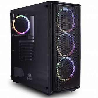 Gabinete Gamer Redragon Ramhorn, Mid Tower, S-Fan, Vidro Temperado, Black, S-fonte - Open Box