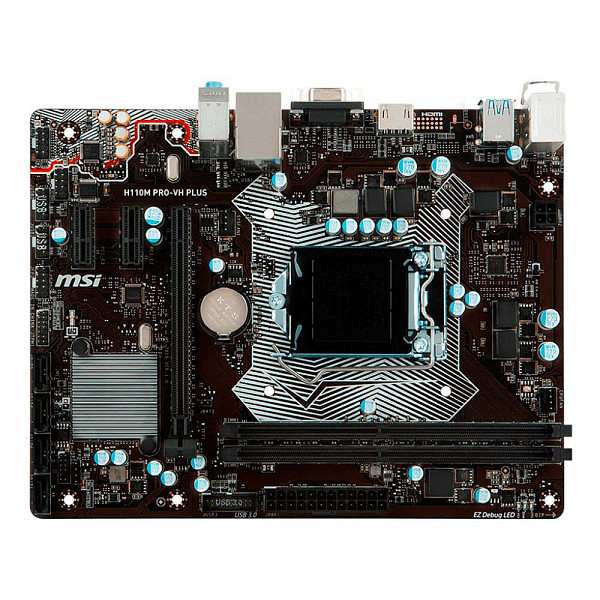 Placa-Mãe MSI p/ Intel LGA 1151 mATX H110m Pro-Vh Plus ddr4