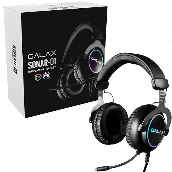 Headset Gamer Galax Sonar-01, USB, RGB, Black - Hgs015usrgr0
