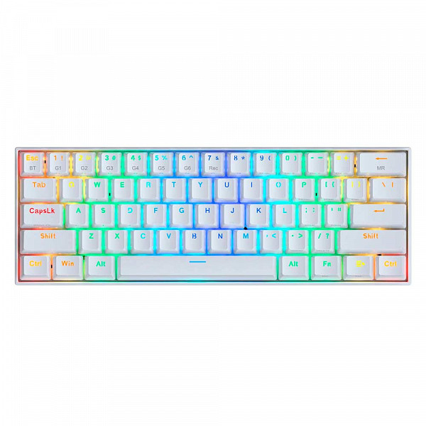 Teclado Gamer Redragon Mecânico Draconic 60% Rgb Branco Switch Brown K530 Sem Fio - Open Box