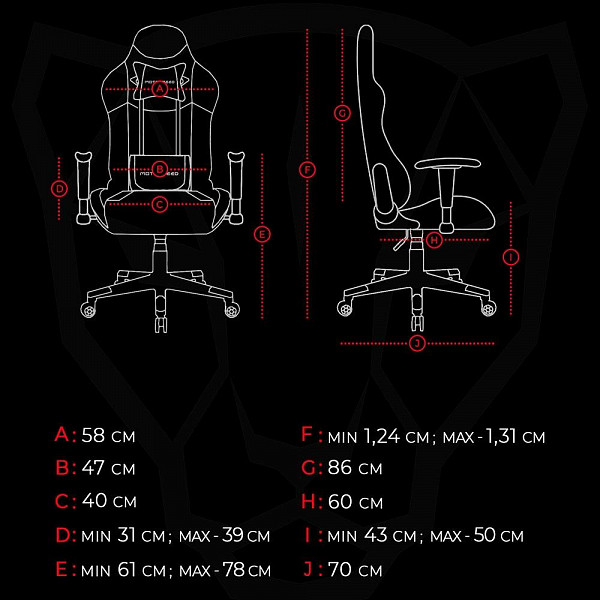 Cadeira Gamer Motospeed G1, Até 180Kg, Almofadas Ajustáveis, Rosa - FMSCA0088RSA