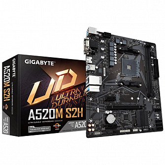 Placa-Mãe Gigabyte, AMD AM4, mATX, DDR4 - A520M-S2H