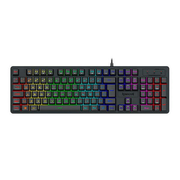 Teclado Gamer Redragon Netherbane, RGB, ABNT2, Preto, K521-RGB