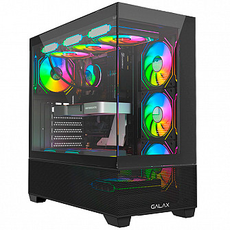 Gabinete Gamer Galax Saturno Cubo Preto Vidro Temperado Mid Tower - GLX-SATURNO-2063