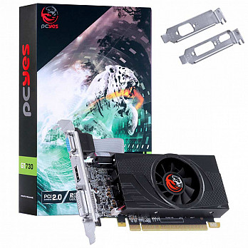 Placa de Vídeo PCyes Geforce GT 730 2GB GDDR5 64Bits com Kit Low Profile Single Fan - PA730GT6402D5LP