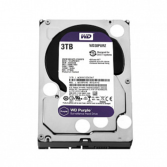 HD WD SATA 3,5´ Purple Surveillance 3TB IntelliPower 64MB Cache SATA 6.0Gb-s - WD30PURZ
