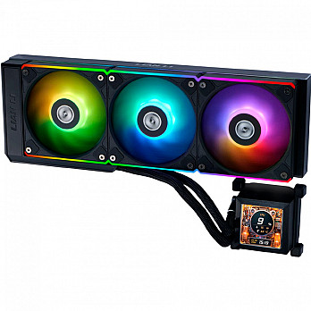 Water Cooler Lian Li Hydroshift LCD, 360mm, ARGB, Com Display, Intel/AMD, Preto, HSLCD36RB