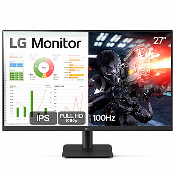 Monitor Gamer LG 27 Pol, Full HD, 100Hz, IPS, 5ms, HDMI, Preto, 27MS500-B.AWZM