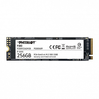 SSD 256 GB Patriot P300, M.2 2280, PCIe Gen3X4, Leitura: 1700MB/s e Gravação: 1100MB/s - P300P256GM28