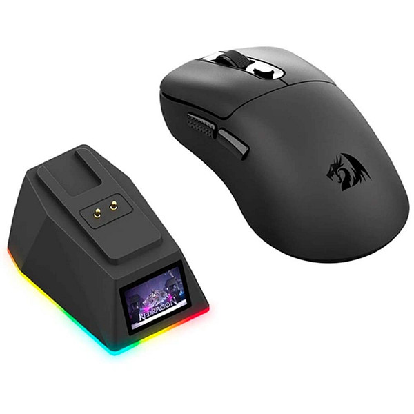 Mouse Gamer Redragon Ebony Ultra M998-ult Sem Fio 30000 Dpi RGB Sensor Óptico 2.4ghz Bluetooth Preto Ergonômico