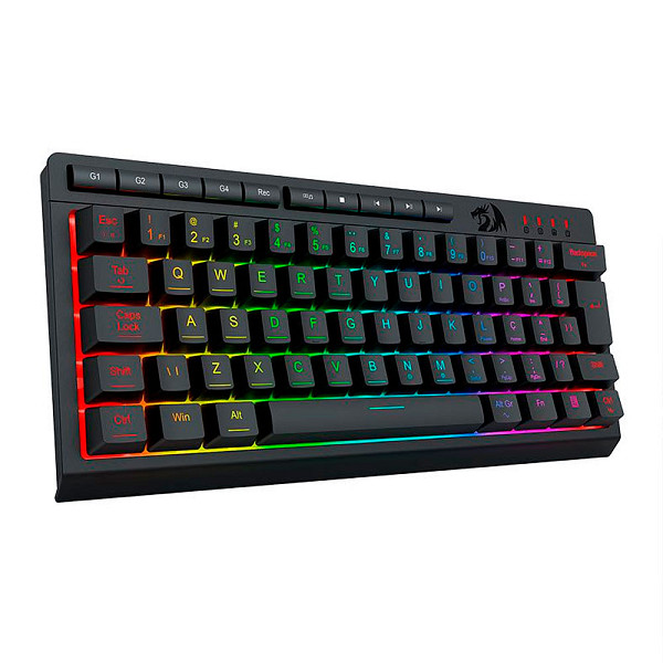Teclado Gamer Redragon Shiva 61, 60%, RGB, ABNT2, Preto, K522-RGB-PT