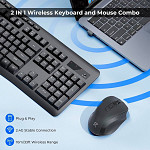 Combo Teclado E Mouse Redragon Office Bs-7367, Sem Fio Preto