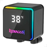 Water Cooler Redragon CCW-1021 Preto 240mm ARGB 2550 RPM com Display, USB Tipo-C Intel LGA 1851 AMD AM5