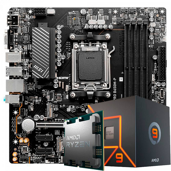 Kit Upgrade, AMD Ryzen 9 7900X, Placa Mãe Chipset B650