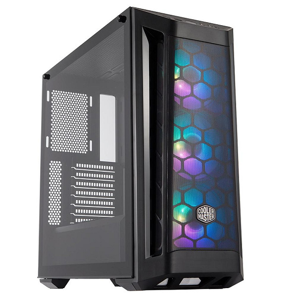 Gabinete Gamer Cooler Master MasterBox MB511, Mid Tower, 3x Fans ARGB Frontais, Lateral em Vidro Temperado, Preto - MCB-B511D-KGNN-RGA