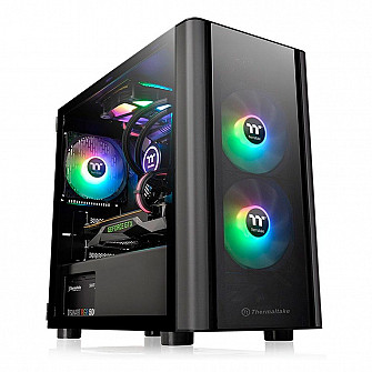 Gabinete Gamer Thermaltake V150 TG, Mini Tower, Vidro Temperado, Sem Fonte, Com 1 Fan, Black, CA-1R1-00S1WN-00