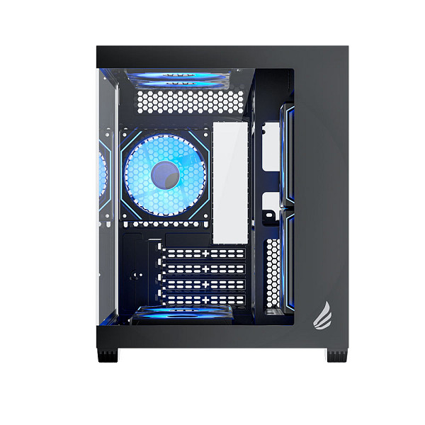 Gabinete Gamer VINGAR Misterium Mini, Lateral de Vidro, Preto, 7 Fans ARGB e Controladora