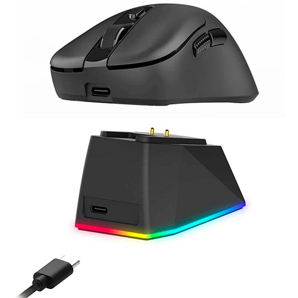 Mouse Gamer Redragon Ebony Ultra M998-ult Sem Fio 30000 Dpi RGB Sensor Óptico 2.4ghz Bluetooth Preto Ergonômico