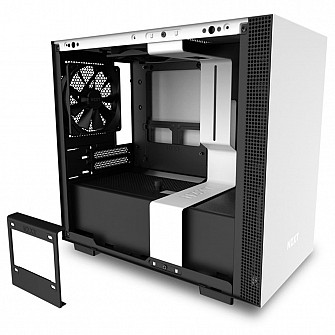 Gabinete Gamer NZXT H210, Mini Tower, com FAN, Lateral em Vidro, Branco/Preto - CA-H210B-W1