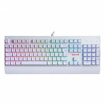 Teclado Mecanico Redragon Kala Branco RGB Switch Vermelho, K557W-RGB PT-RED