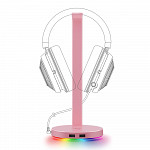 Suporte para Headset Gamer Razer Station V2 Quartz Pink, Surround Sound 7.1, Chroma, 2 Portas USB 3.1 - RC21-01510200-R3M1
