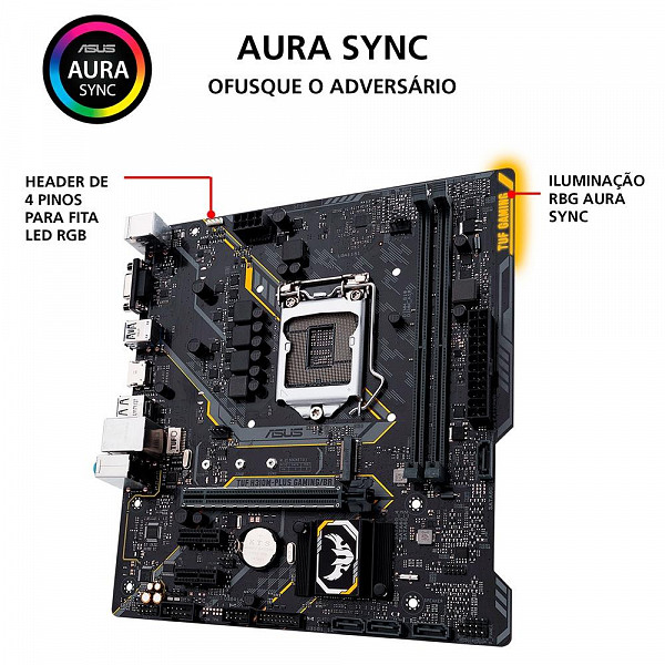 Placa-Mãe Asus TUF H310M-Plus Gaming/BR, Intel LGA 1151, mATX, DDR4