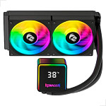 Water Cooler Redragon CCW-1021 Preto 240mm ARGB 2550 RPM com Display, USB Tipo-C Intel LGA 1851 AMD AM5