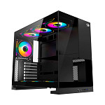 Gabinete Gamer Redragon Eternal, Mid Tower, ARGB, ATX, Lateral em Vidro, Preto - CA-612B