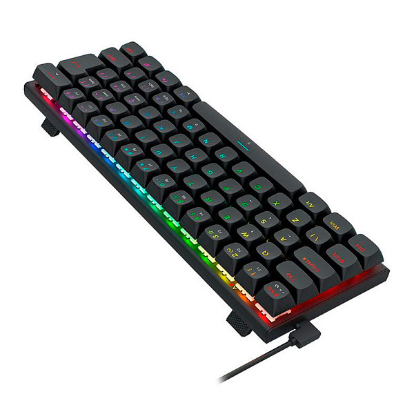 Teclado Magnetico Redragon Fidd, RGB, 60%, ABNT2, Switch Pink Linear, Preto, K683-RGB-PT
