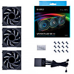 Kit Fan Com 3 Unidades Lian Li Uni Fan TL LCD, RGB, 120mm, Com Tela, Preto, 12TLLCD3B BLACK