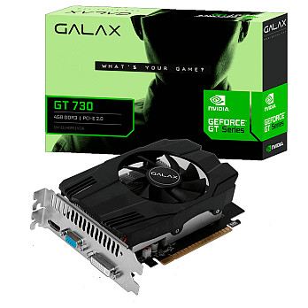 Placa de Vídeo Galax, GeForce GT 730, 4GB, DDR3, 64bit, 73GQS4HX00WG