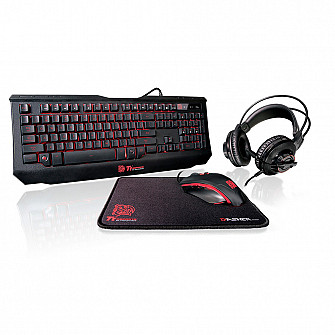 Teclado+Mouse+Mousepad+Headset TT Esports Gaming KIT KBGCKPLBLPB01