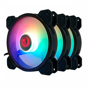 Kit fan com 3 unidades Redragon, RGB, 120mm, C/Controladora, GC-F009