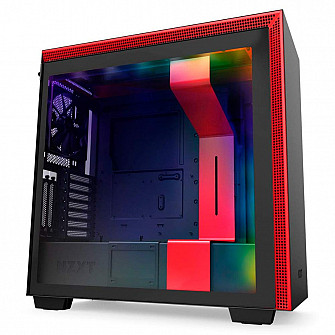 Gabinete Gamer NZXT H710i, Mid Tower, Com 4 Fans, Vidro Temperado, Vermelho, S-Fonte, CA-H710I-BR