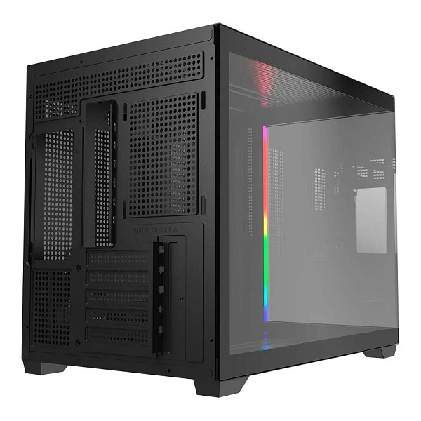 Gabinete Gamer Redragon Wideload Mini Lite RGB, Mini Tower, M-ATX, Sem Fans, Preto - CA-611B