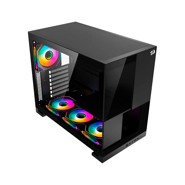 Gabinete Gamer Redragon Eternal, Mid Tower, ARGB, ATX, Lateral em Vidro, Preto - CA-612B