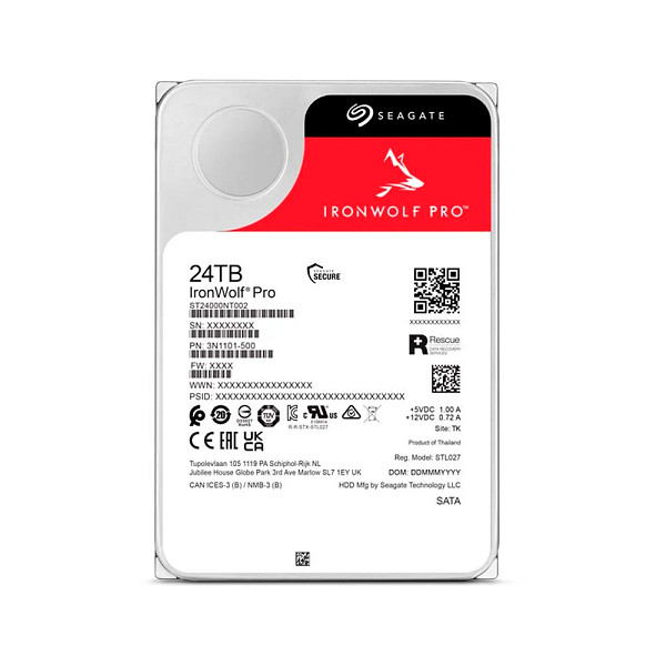 HD Seagate Ironwolf Pro, 24TB, SATA, 7200 RPM - ST24000NT002