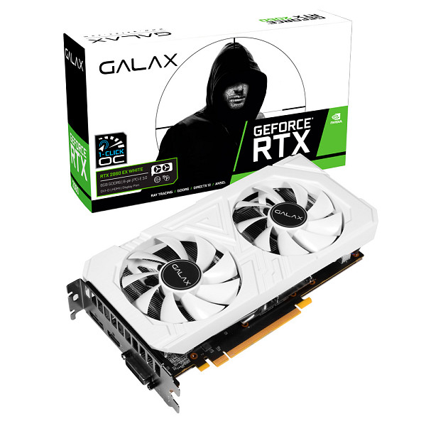 Placa de Vídeo Galax Geforce RTX 2060 Ex white (1-Click OC) 6GB GDDR6 26NRL7HPY3EW