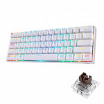 Teclado Gamer Redragon Mecânico Draconic 60% Rgb Branco Switch Brown K530 Sem Fio - Open Box