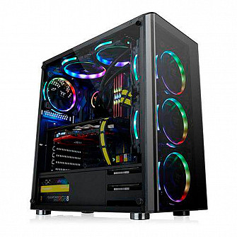 Gabinete Thermaltake V200 + Fan Pure 12 ARGB Sync C/3 + Fonte 600W TT SMART ATX2.3 80