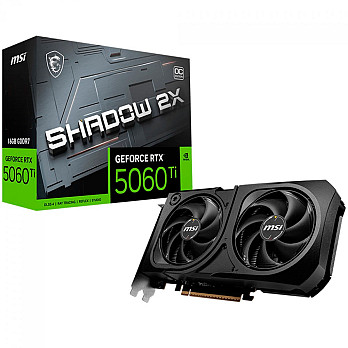 Placa de Vídeo MSI NVIDIA GeForce RTX 5060 Ti Shadow 2X OC Plus, 16GB, GDDR7, DLSS, Ray Tracing, 912-V535-029
