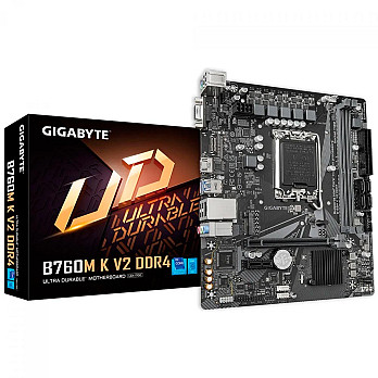 Placa Mãe Gigabyte B760M K V2 DDR4, Chipset B760, Intel LGA 1700, mATX, DDR4