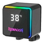 Water Cooler Redragon CCW-3017 Preto 360mm ARGB 2550 RPM com Display, USB Tipo-C Intel LGA 1851 AMD AM5