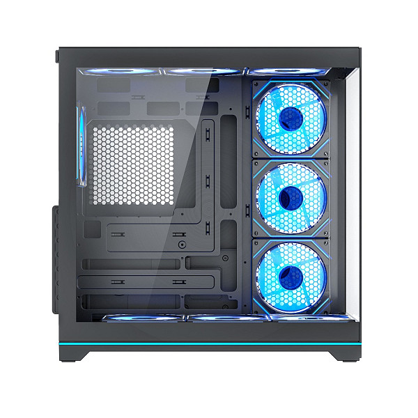 Gabinete Gamer VINGAR Misterium Mid Tower ARGB com 10 Fans e Controladora, Vidro Temperado, USB-C, Suporte ATX, Preto