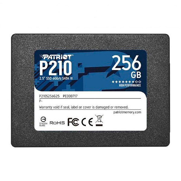 SSD Patriot P210, 256GB, Sata III 6GB/s, Leitura 500MB/s, Gravacao 400MB/s, P210S256G25