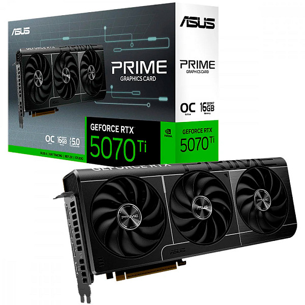 Placa de Video Asus GeForce RTX 5070 Ti Prime OC Edition, 16GB, GDDR7, 256-bit, 90YV0MF0-M0NA00