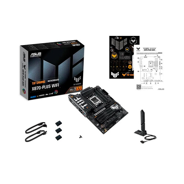 Placa-Mãe ASUS TUF GAMING X870-PLUS WIFI 7, AMD AM5, DDR5, WIFI, Preto - 90MB1IU0-M0EAY0