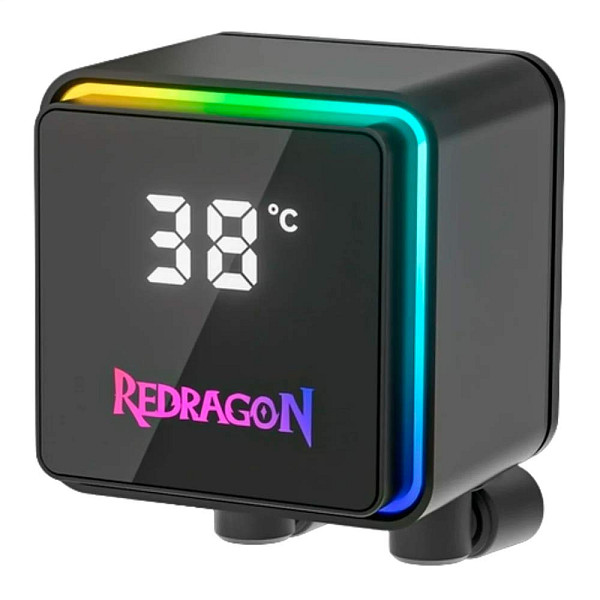 Water Cooler Redragon CCW-3017 Preto 360mm ARGB 2550 RPM com Display, USB Tipo-C Intel LGA 1851 AMD AM5