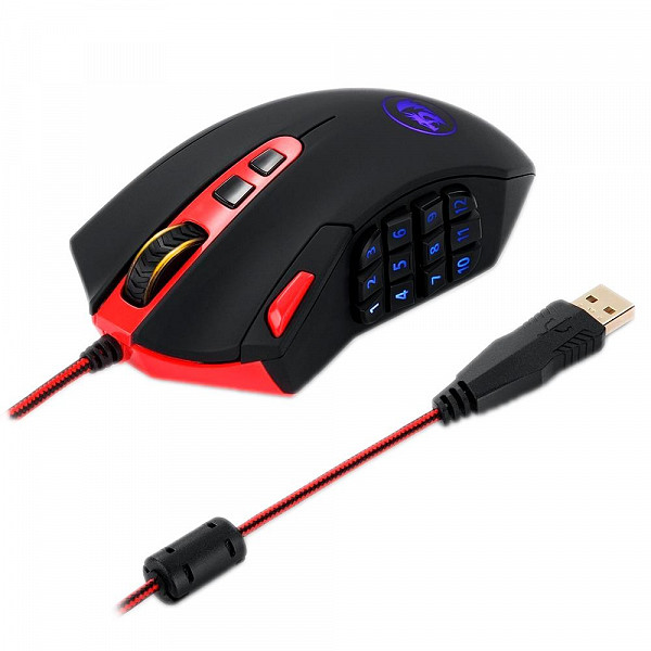 Mouse Gamer Redragon Perdition 2, RGB, 19 Botões, 24000DPI - M901-1